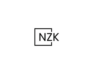 Obraz premium NZK letter initial logo design vector illustration