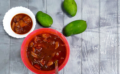 Mango Chutney made with raw mangoes