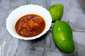 Mango Chutney made with raw mangoes