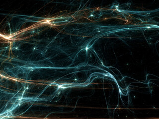 Abstract background of glowing in the dark threads - computer generated illustration