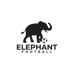 Elephant kicks ball logo design