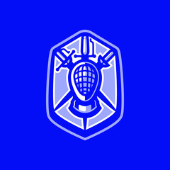 Fencing sport logo design