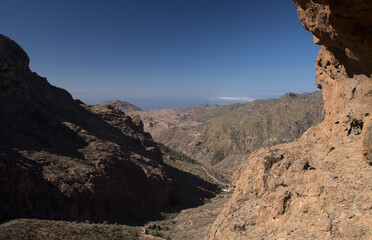 Gran Canaria, landscape of the central montainous part of the island, Las Cumbres, ie The Summits,
Ventana de Cuchillon rock arch
