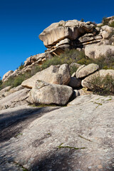 Rocas de granito en El Tranco. La Pedriza. Madrid. España. Europa.