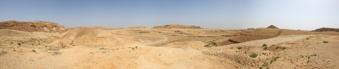 Fototapeta na wymiar panorama of rocks and hills in the Judean desert in Israel