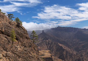 Gran Canaria, landscape of the central montainous part of the island, Las Cumbres, ie The...