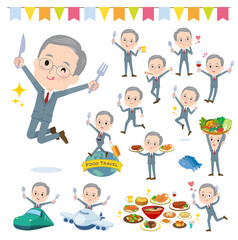 食のイベントに関するビジネスシニア男性のセット
