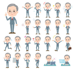 Obraz premium 様々な感情表現をするビジネスシニア男性のセット