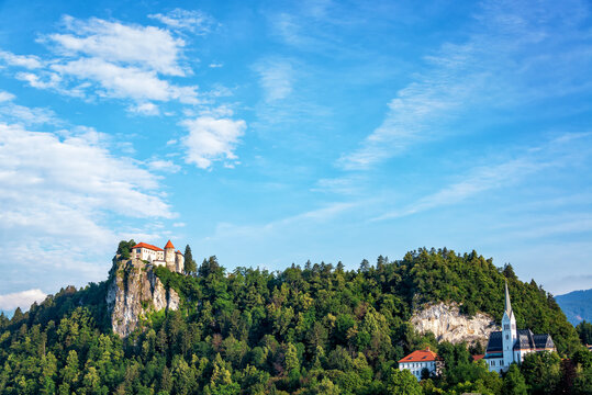 Stunning view of Bled Castle in Slovenia