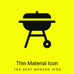 Barbacue minimal bright yellow material icon