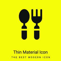 Baby Cutlery minimal bright yellow material icon