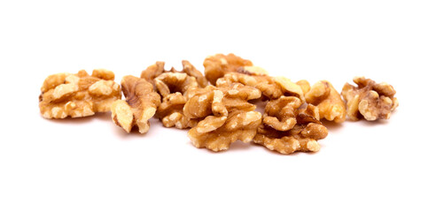 Produce of Gran Canaria -  nuts of Juglans regia, Persian walnut, isolated on white background 