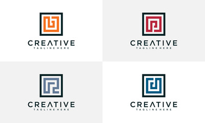 Set of Creative letter logo design template