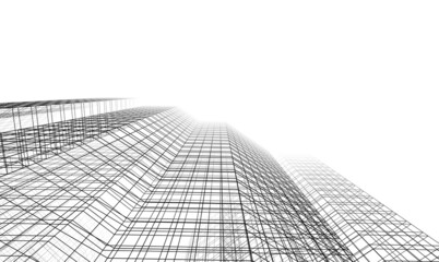 Modern architecture digital drawing