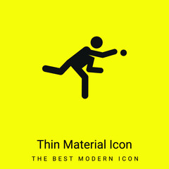 Baseball Player minimal bright yellow material icon