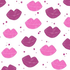 Girly lip pattern, doodle doodle pattern drawing, primitive drawing