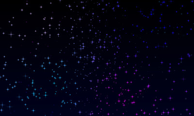 Colorful Shiny Stars in dark Blue Night Sky Background. Overlay of Star and infinity Space. Starry backgrounds 