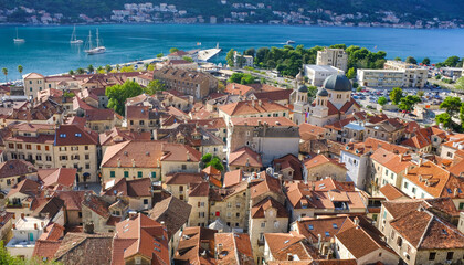 Bay of Kotor, old town. Montenegro Adriatic Sea. 