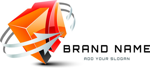 Modern 3D logo design template