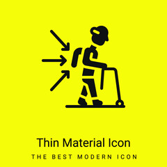 Back minimal bright yellow material icon