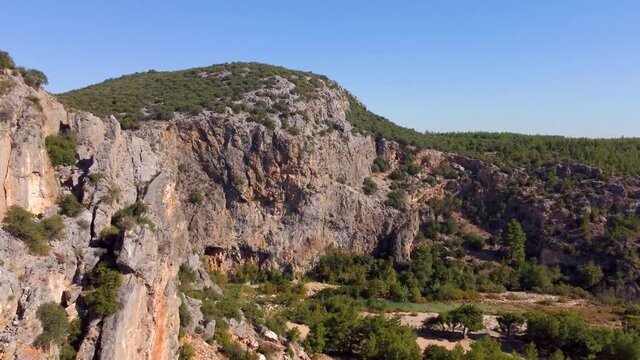 Flying over Kapus canyon Antalya, Turkey
