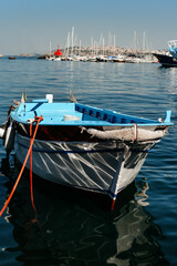 boats in the harbour Procida
