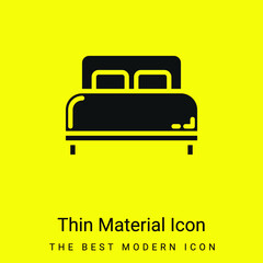 Bed minimal bright yellow material icon