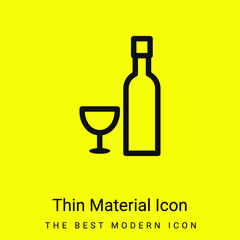 Bottle And Glass minimal bright yellow material icon