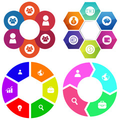 Business infographics. Set of pie chart	