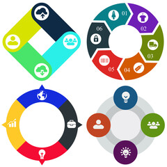 Business infographics. Set of pie chart	