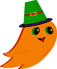 brown ghost with green buckle hat 