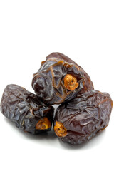Date fruits on the white background. Fresh Medjool Dates for ramadan. Story format