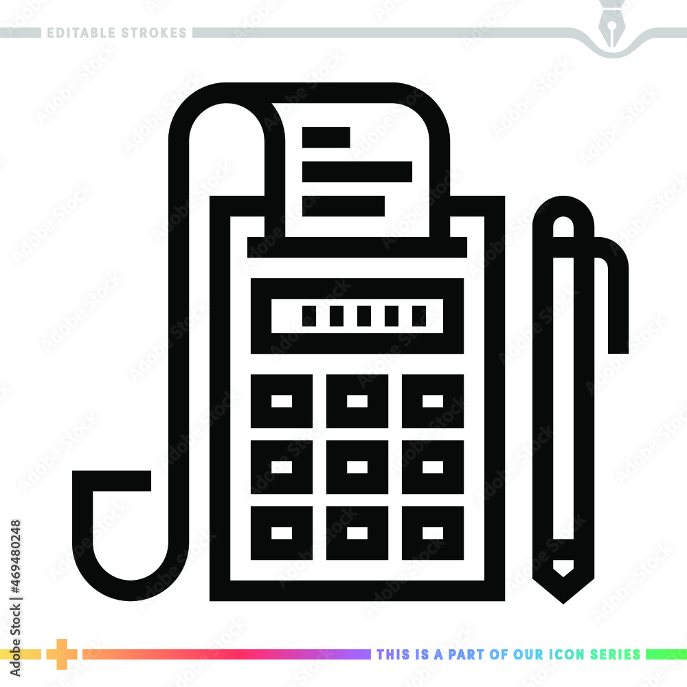 Poster the editable line icon of transaction history can be used as a customizable black stroke vector illu