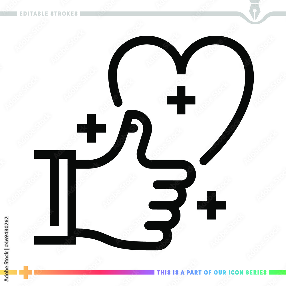 Poster the editable line icon of social media button can be used as a customizable black stroke vector illu