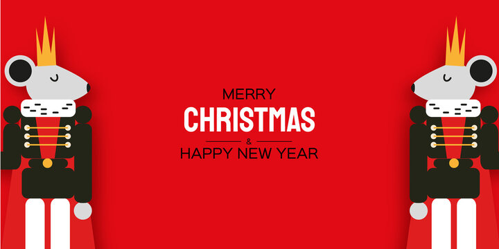 Christmas paper cut illustration from Nutcracker's story. Mouse King. Cute paper cut character from winter tale and ballet. Vector illustration.