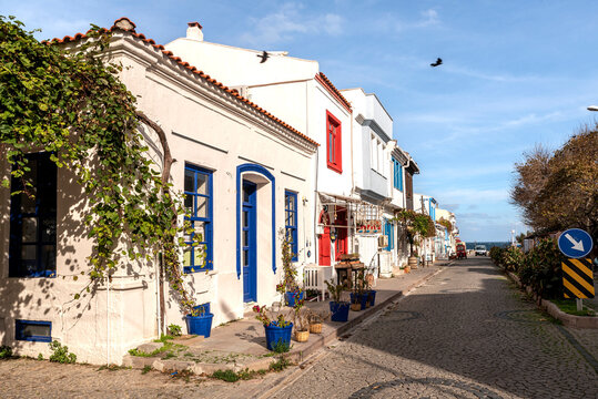 Historical houses and narrow streets of Bozcaada