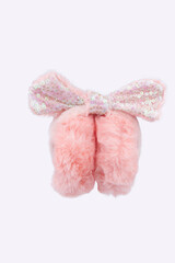 Fur headphones, autumn-winter, on a white background 