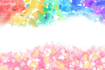 空 雲 虹 水彩 ベクター 背景