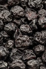 Close-up dried blueberries. food background. Snack Fresh Nuts. Story format