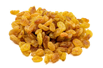 Dried raisins isolated on a white background. Snack fresh nuts. close-up nuts