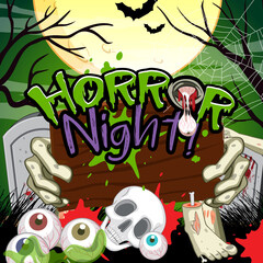 Halloween poster with Horror Night word logo