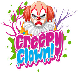 Creepy clown font with killer clown