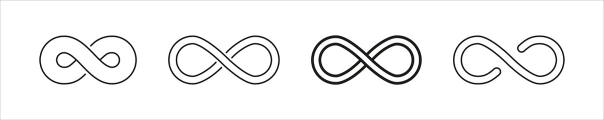 Infinity endless loop. Eight moebius sign. Forever eternity symbol.