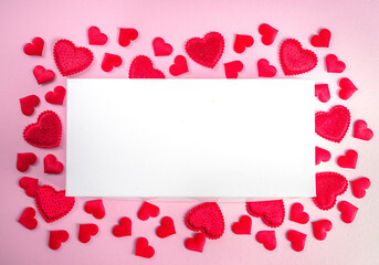 Valentine's frame with hearts