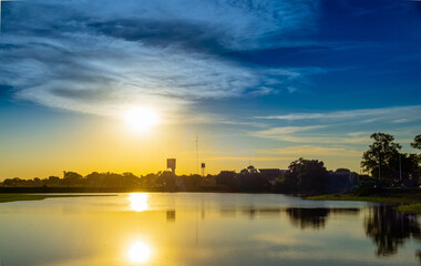 Fototapeta premium sunrise over the river