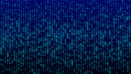 Digital background blue matrix. Coding or hacking concept. Abstract data concept. 3d rendering.