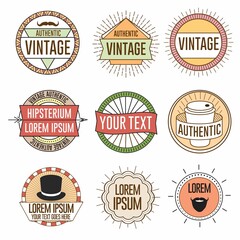 Obraz premium Colorful vintage badges,emblems,labels logos vector set pack