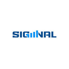 Signal typography logo design.