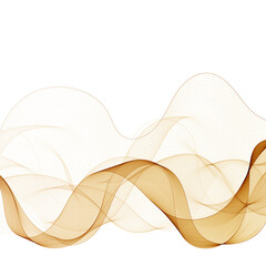 Abstract wave lines gold color isolated on white background. For design elements in concept luxury, technology, creative, science. eps 10