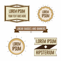 Classy old vintage badges emblems, abels and logos set